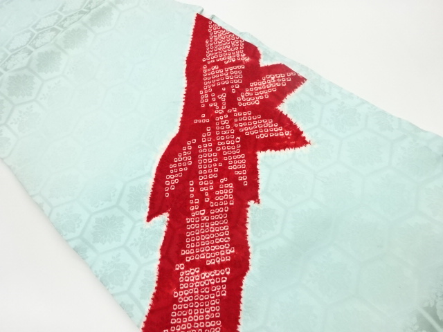 絞り亀甲に華紋・紅葉模様名古屋帯